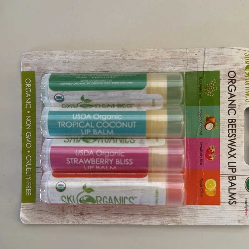 Sky Organics Organic Beeswax Lip Balms Set